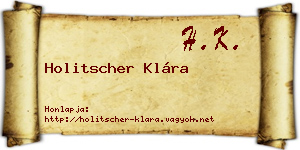 Holitscher Klára névjegykártya