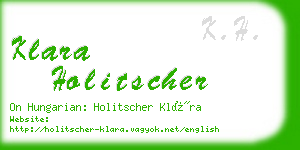 klara holitscher business card